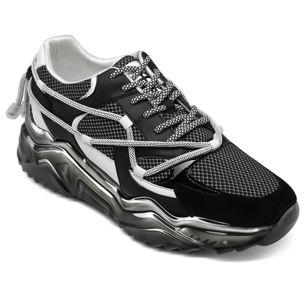 us8 CHAMARIPA 7cm/2.76" elevator shoes men Height Increase black sneaker